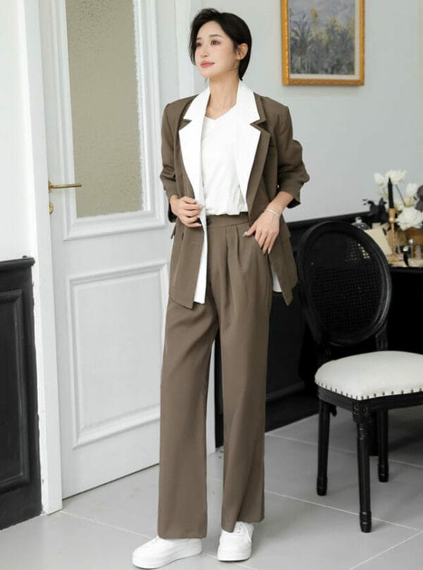 Boutique Fashion Detachable Tailored Collar Loosen Long Suits 5