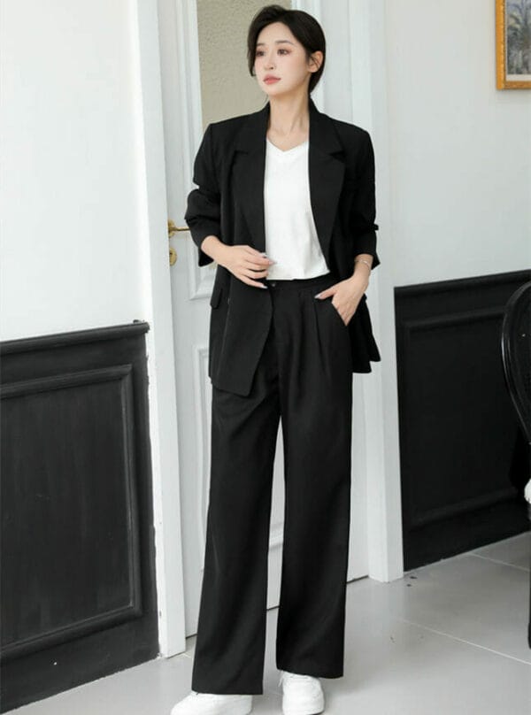 Boutique Fashion Detachable Tailored Collar Loosen Long Suits 3