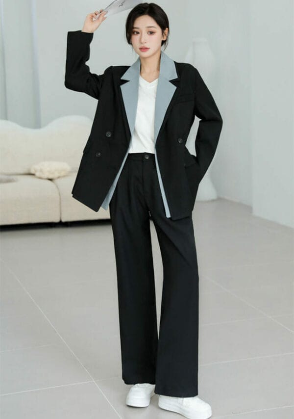 Boutique Fashion Detachable Tailored Collar Loosen Long Suits 2