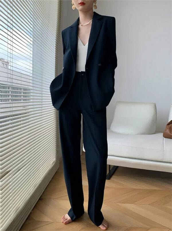 Boutique Fashion Tailored Collar Slim Two Pieces Long Suits 1