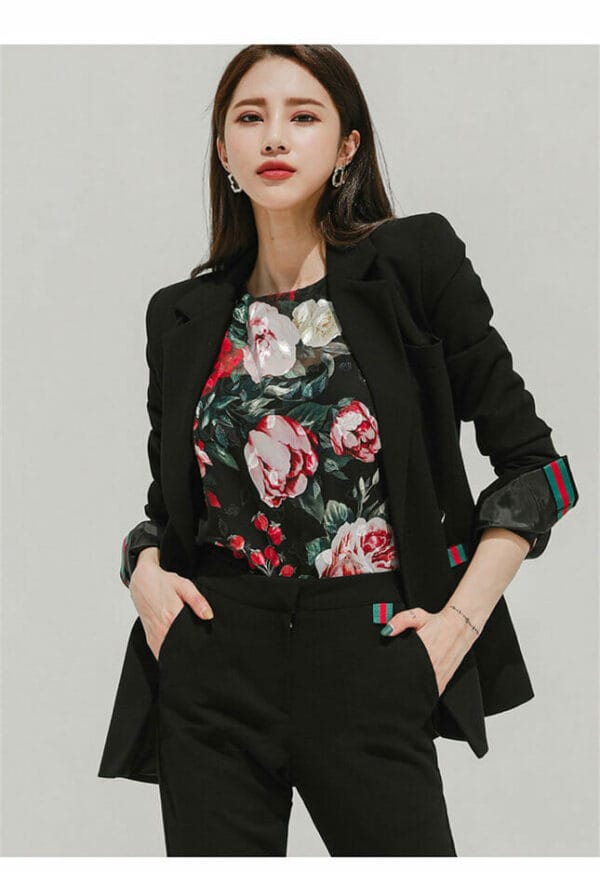 Boutique Fashion Tailored Collar Slim Two Pieces Suits 3