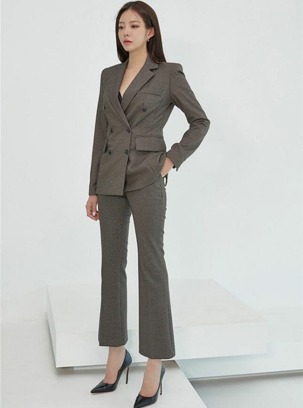Boutique New Double-breasted Tailored Collar Long Suits 2