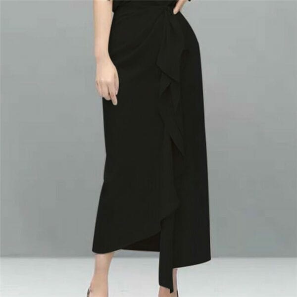 Brand 2 Colors Off Shoulder Blouse with Flouncing Long Skirt 5
