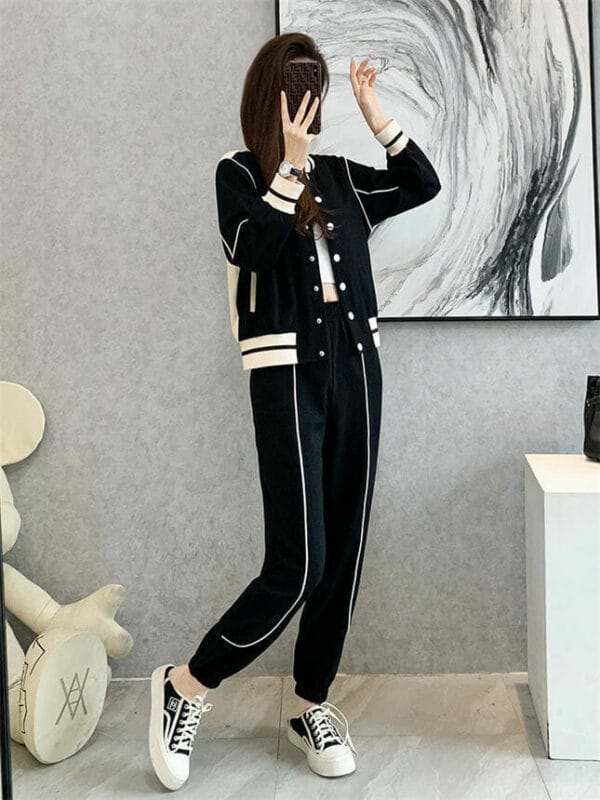 Casual Fashion 2 Colors Single-breasted Two Pieces Long Suits 4