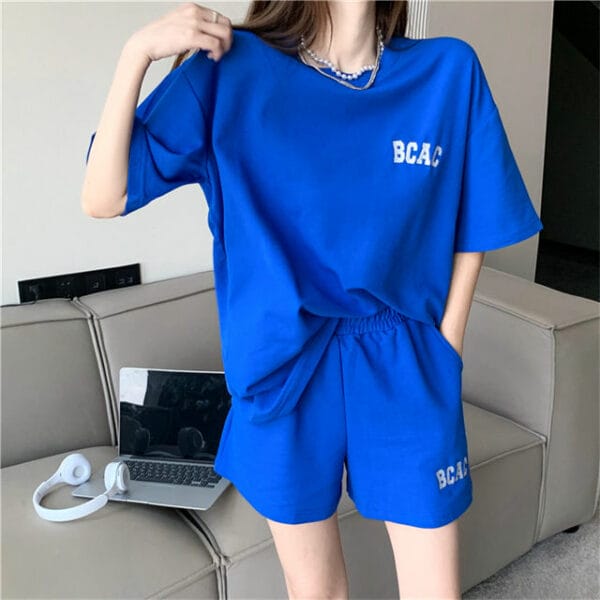 Casual Fashion 3 Colors Letters Embroidery Short Suits 5