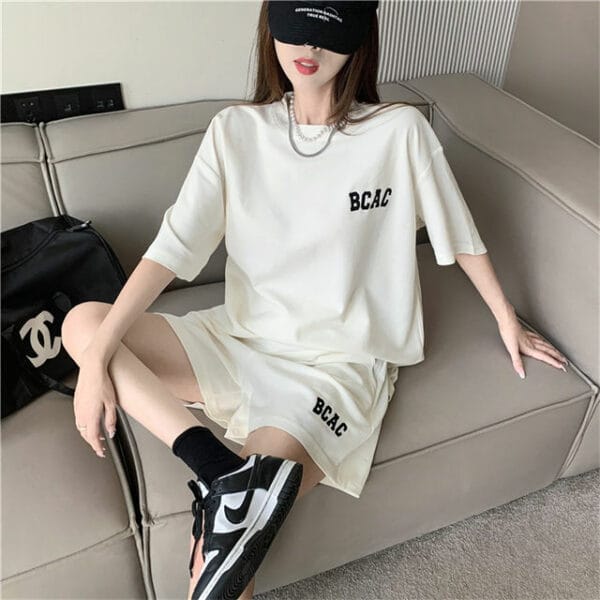 Casual Fashion 3 Colors Letters Embroidery Short Suits 4