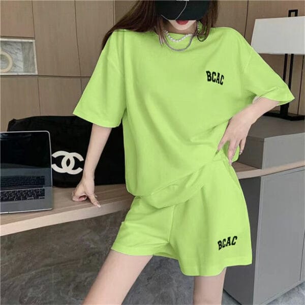 Casual Fashion 3 Colors Letters Embroidery Short Suits 2