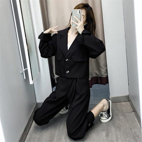 Casual Fashion Tailored Collar Long Sleeve Two Pieces Suits 5