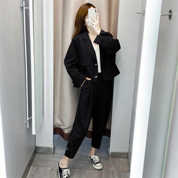 Casual Fashion Tailored Collar Long Sleeve Two Pieces Suits 4