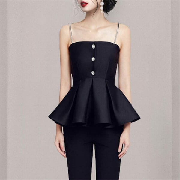 Chic Fashion Flouncing Camisole with Skinny Long Pants 3