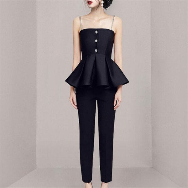 Chic Fashion Flouncing Camisole with Skinny Long Pants 2