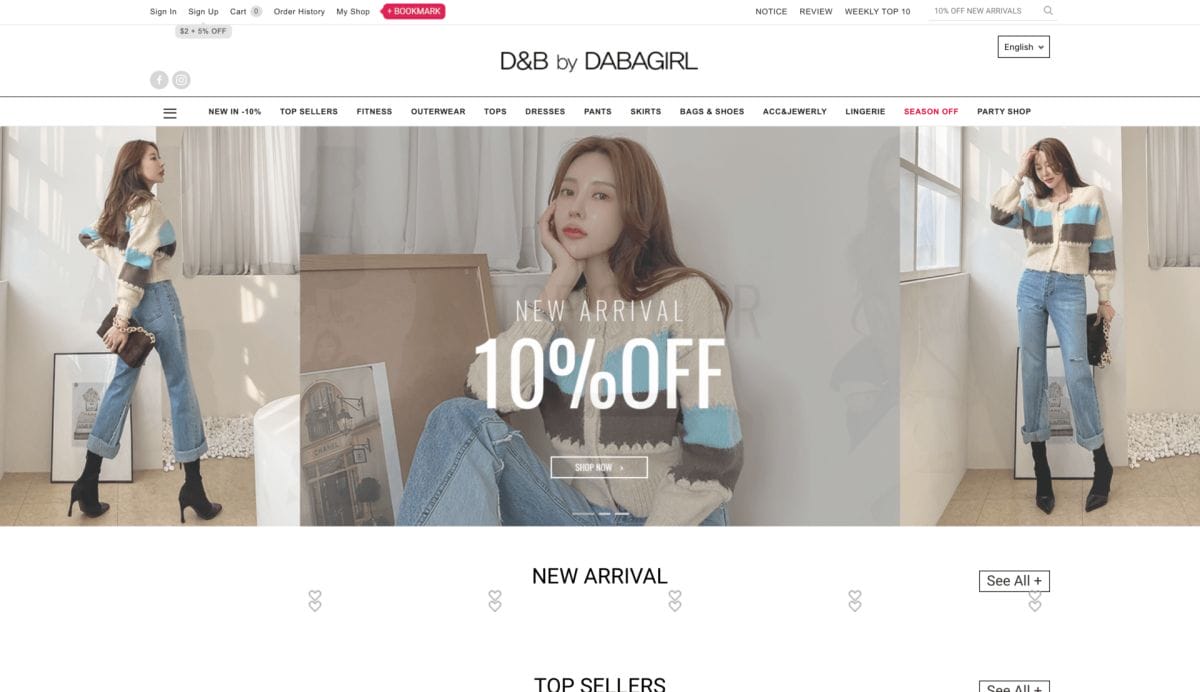 Dabagirl Korean clothes store