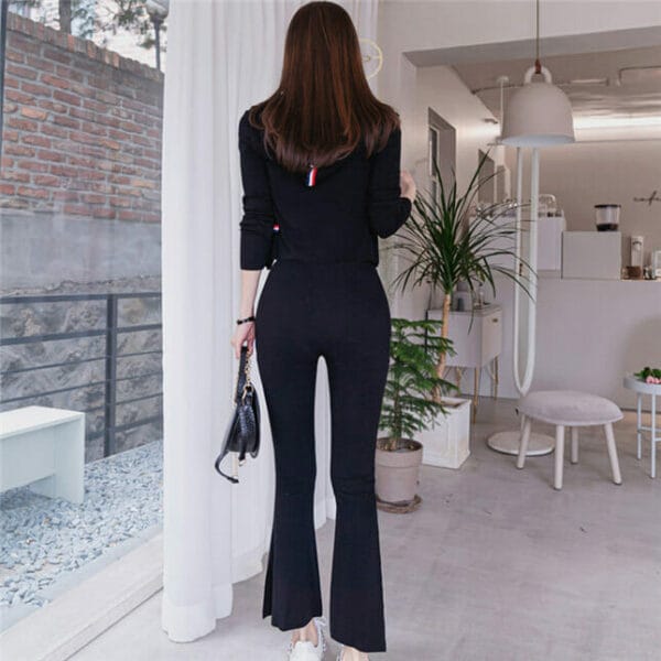 Fashion Autumn Zipper Open Slim Cotton Long Suits 4