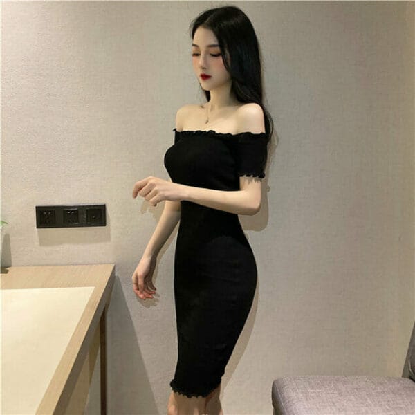 Fashion Cheap 2 Colors Boat Neck Skinny Dress 6