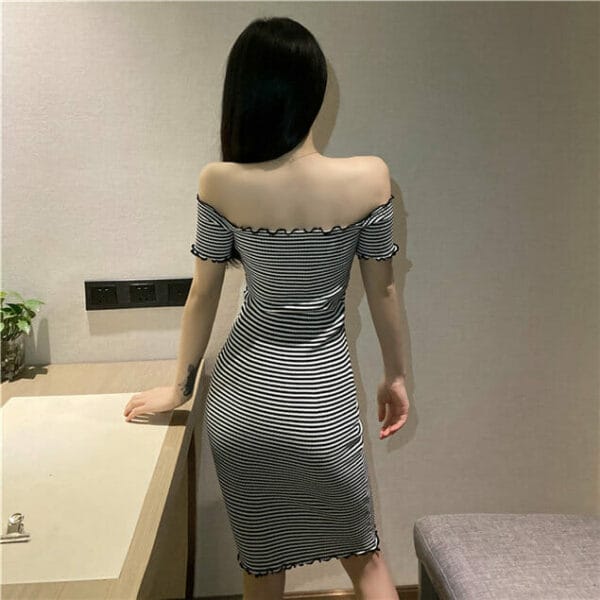 Fashion Cheap 2 Colors Boat Neck Skinny Dress 3