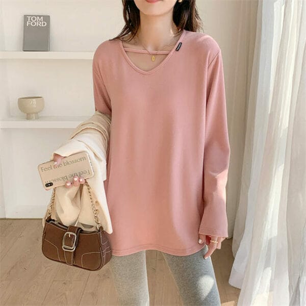 Fashion Korea 4 Colors U-neck Oversize Cotton T-shirts 2