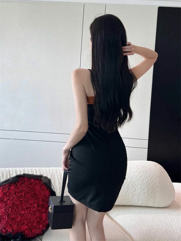 Fashion Sexy Color Block Straps Bodycon Dress 5