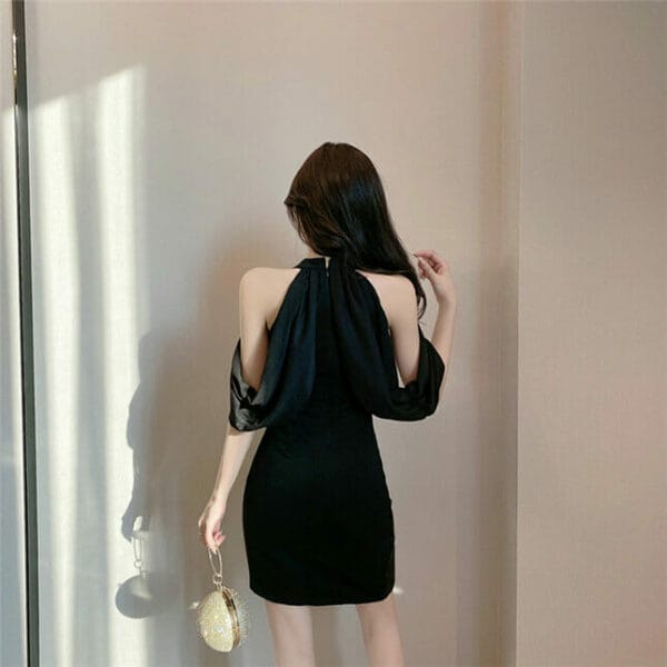 Fashion Sexy Off Shoulder Sequins Splicing Club Dress 5