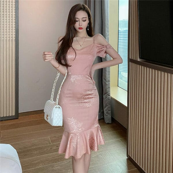 Fashion Summer Off Shoulder Fishtail Slim Dress 3