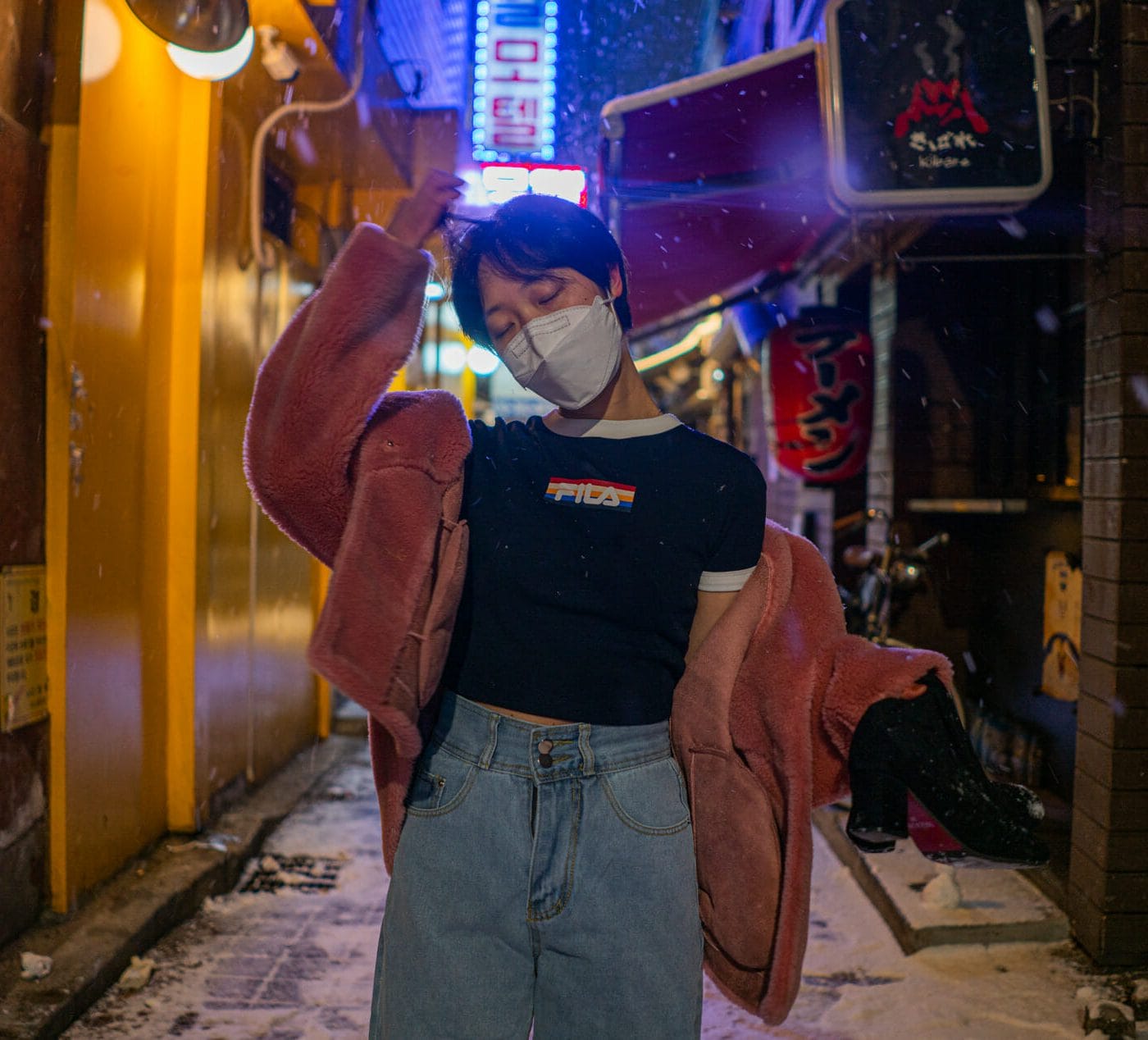 Oversized Pocket Cropped Jacket, Streets of Seoul