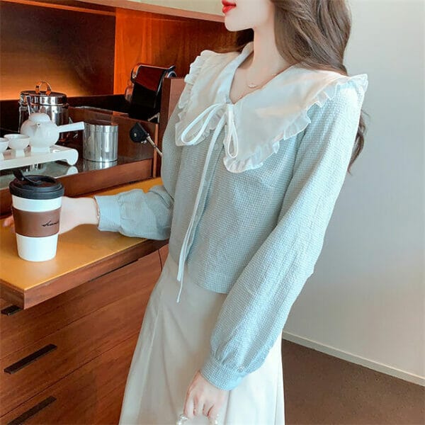 Fresh Flouncing Doll Collar Long Sleeve Blouse 5