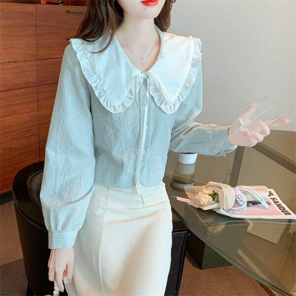 Fresh Flouncing Doll Collar Long Sleeve Blouse 4