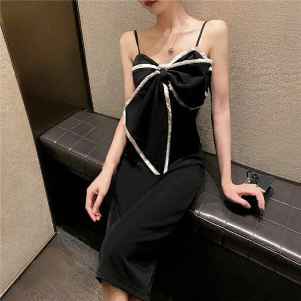 Grace Sexy Bowknot Bust Straps Bodycon Dress 4