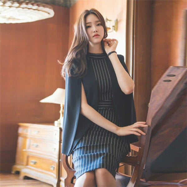 High Quality Fashion Wraps With Stripes Slim Tank Dress 3