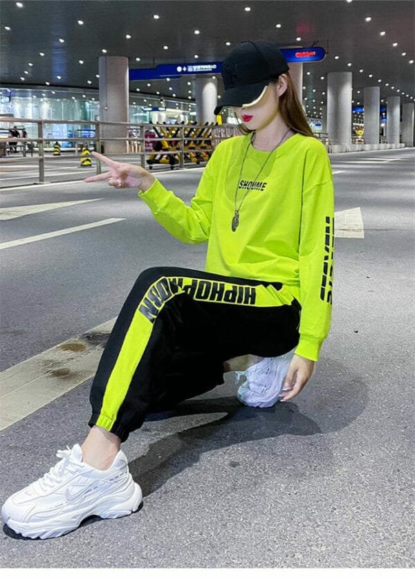 Hip-hop Fashion Letters Printings Two Pieces Harem Suits 5