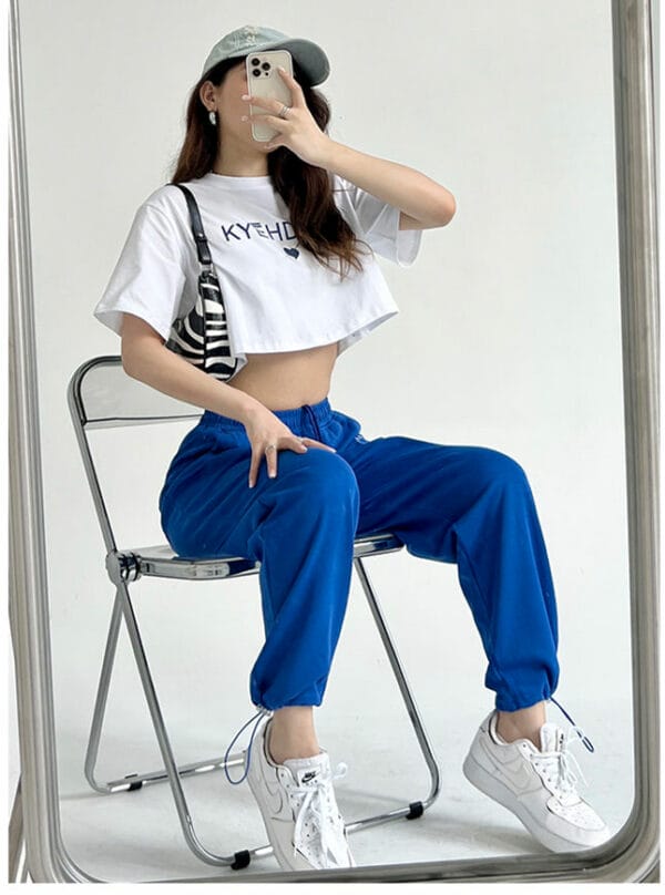 Hip-hop Fashion Loosen T-shirt with Cotton Jogger Pants 3