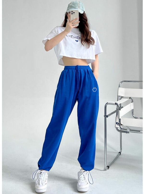 Hip-hop Fashion Loosen T-shirt with Cotton Jogger Pants 1