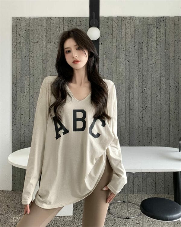 Hot Selling 2 Colors Letters Hooded Loosen Cotton T-shirt 4