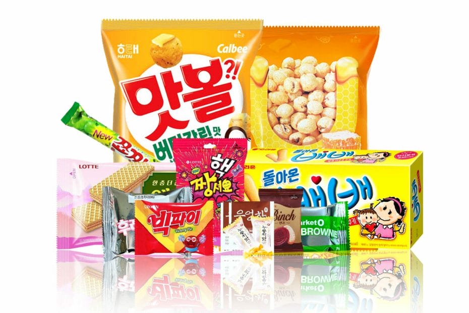 Example contents from Korea Snack Box