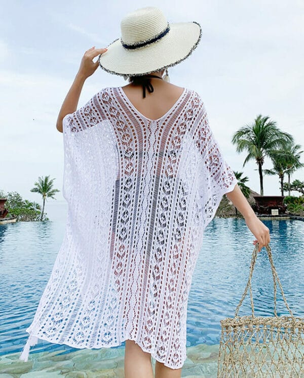 Korea Hollow Out Lace Loosen Bikini Dress 5