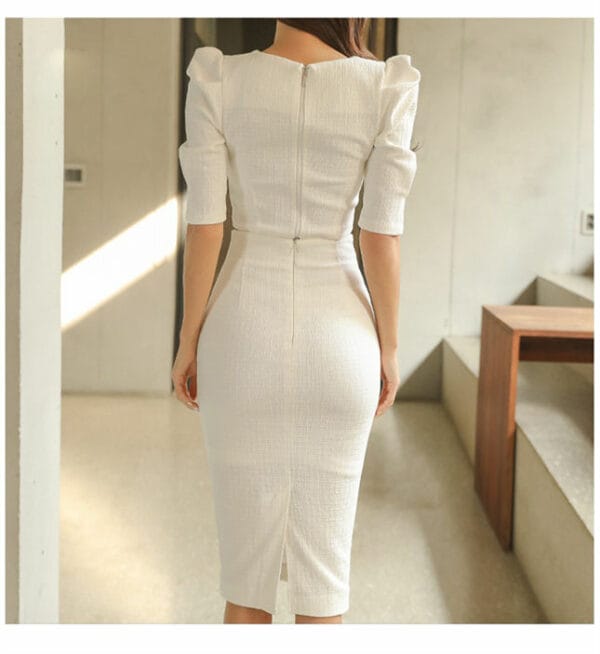 Korea New Fashion High Waist Single-breasted Slim Dress Set 5