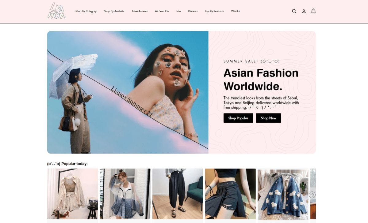 Lianox Korean fashion website