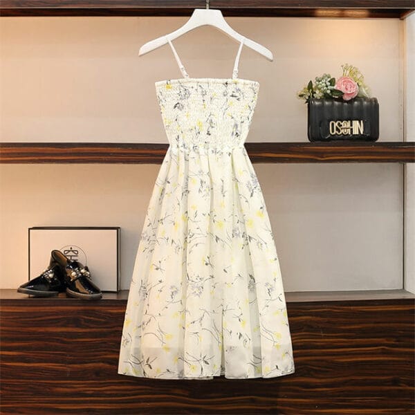 Lovely Fashion Plus Size Flowers Blouse with Straps Dress 5