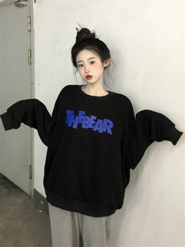 Lovely Korea 2 Colors Bear Printings Loosen Cotton T-shirt 5