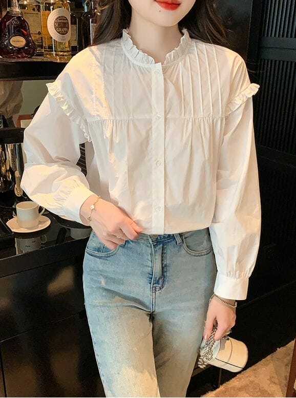 Ladies puff sleeve online blouse