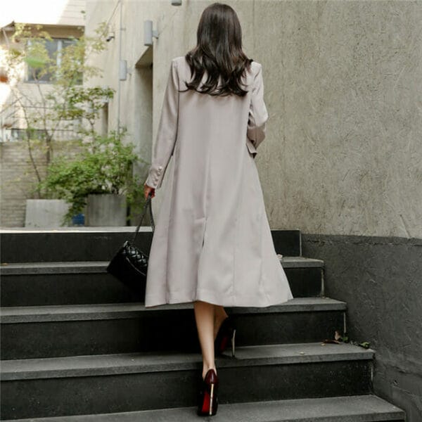 Modern Lady Tank Dress with Tailored Collar Long Coat 5