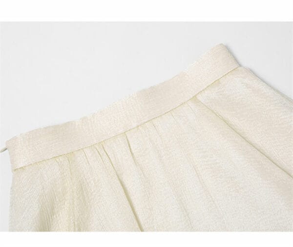 Modern OL Puff Sleeve Short Jacket with Gauze Fluffy Skirt 6