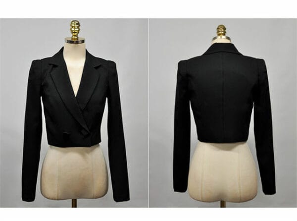 Modern OL Short Jacket with Single-breasted Straps Bodycon Dress 7