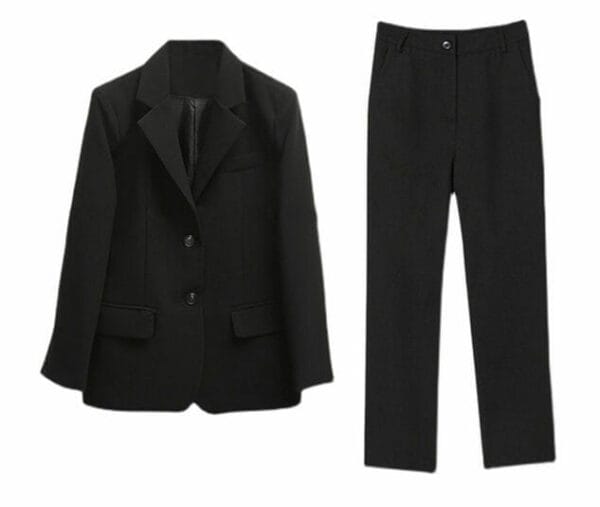 Modern OL Tailored Collar High Waist Slim Long Suits 5