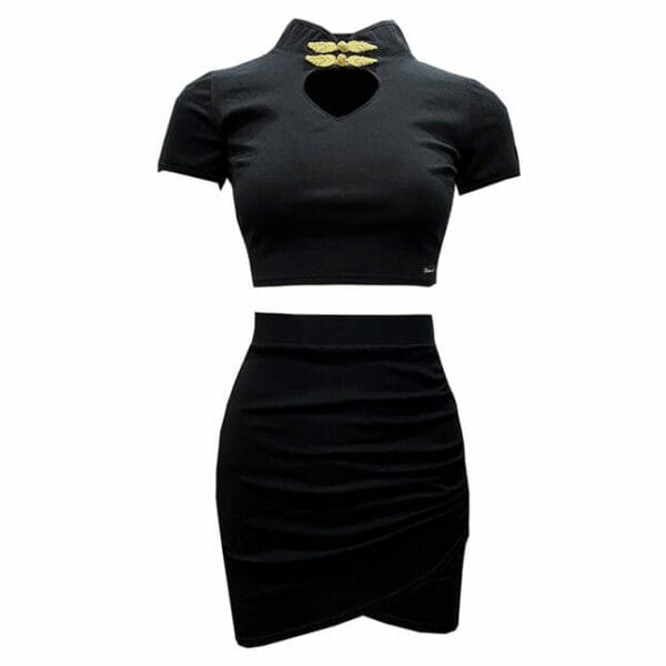 Modern Sexy 2 Colors Bare-midriff Short Two Pieces Dress 6