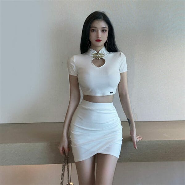 Modern Sexy 2 Colors Bare-midriff Short Two Pieces Dress 2