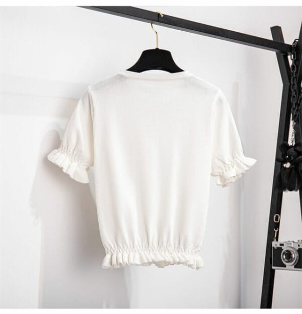 Preppy Fashion Bowknot Knitting Blouse with Pleated Skirt 5