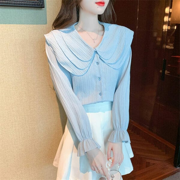 Pretty Layered Doll Collar Puff Sleeve Blouse 5