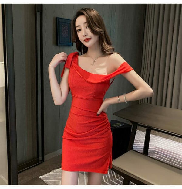 Pretty Sexy 3 Colors Boat Neck Bodycon Tank Dress 3