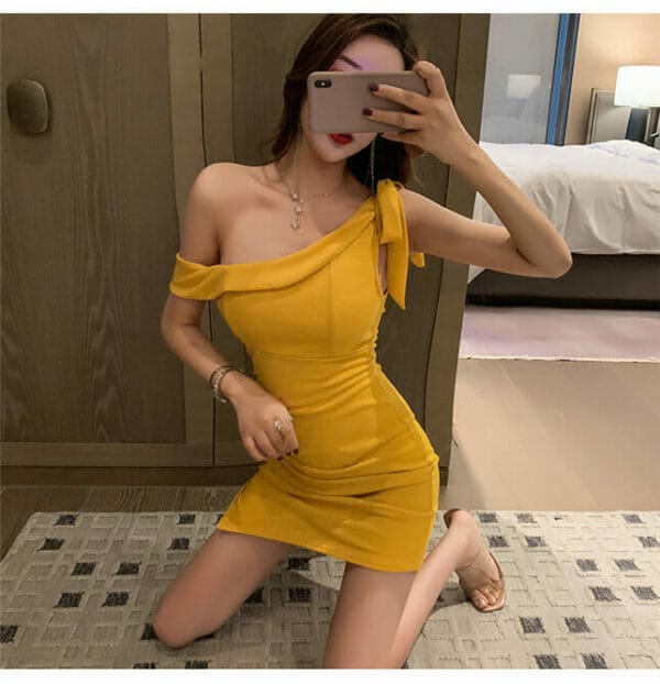 Pretty Sexy 3 Colors Boat Neck Bodycon Tank Dress 2