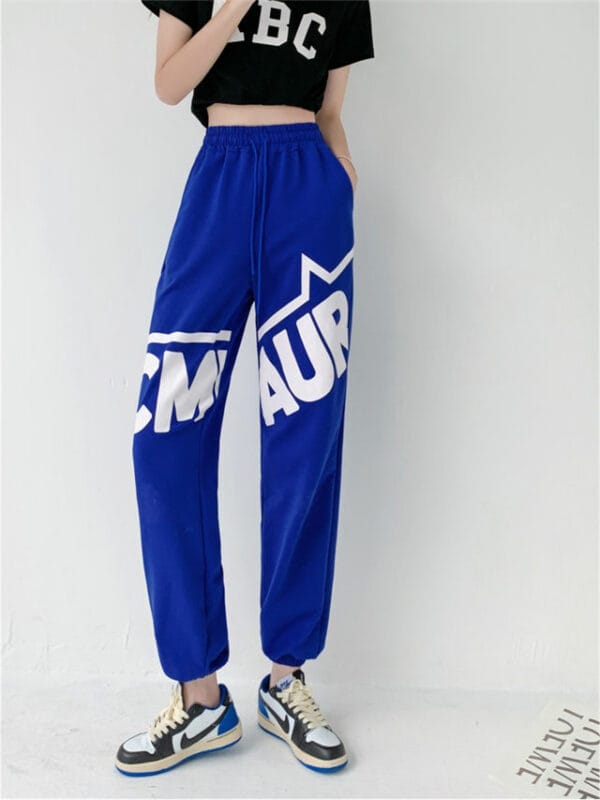 Punk Fashion Loosen T-shirt with Elastic Waist Harem Pants 6